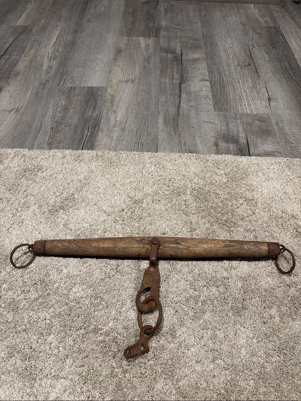 Vintage Yoke Rustic Wood and Iron Horse Farmhouse Yoke Single Tree Oxen